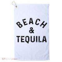 Beach & Tequila Funny Summer Vacation Saying Slogan Golf Towel thumb 0