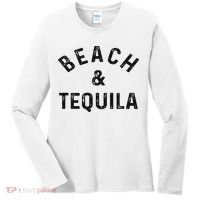 Beach & Tequila Funny Summer Vacation Saying Slogan Women's Long Sleeve Shirt thumb 0