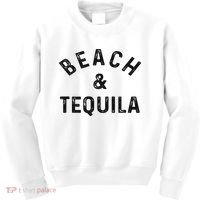 Beach & Tequila Funny Summer Vacation Saying Slogan Kids Sweatshirt thumb 0