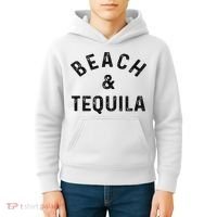 Beach & Tequila Funny Summer Vacation Saying Slogan Kids Hoodie thumb 4