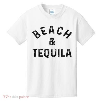 Beach & Tequila Funny Summer Vacation Saying Slogan Kids T-Shirt