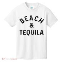 Beach & Tequila Funny Summer Vacation Saying Slogan Kids T-Shirt thumb 0