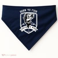 Born To Fish Forced To Work Fisher Man USA-Made Doggie Bandana thumb 0