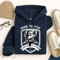 Born To Fish Forced To Work Fisher Man Hoodie thumb 4