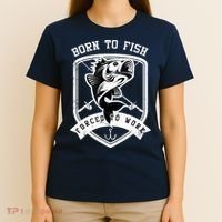 Born To Fish Forced To Work Fisher Man T-Shirt thumb 4