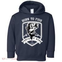 Born To Fish Forced To Work Fisher Man Toddler Hoodie thumb 0
