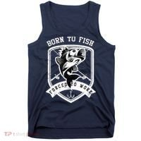 Born To Fish Forced To Work Fisher Man Tank Top thumb 0