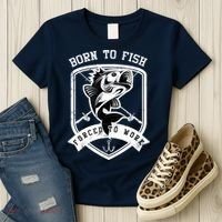 Born To Fish Forced To Work Fisher Man Women's T-Shirt thumb 3