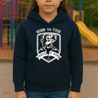 Born To Fish Forced To Work Fisher Man Kids Hoodie thumb 3