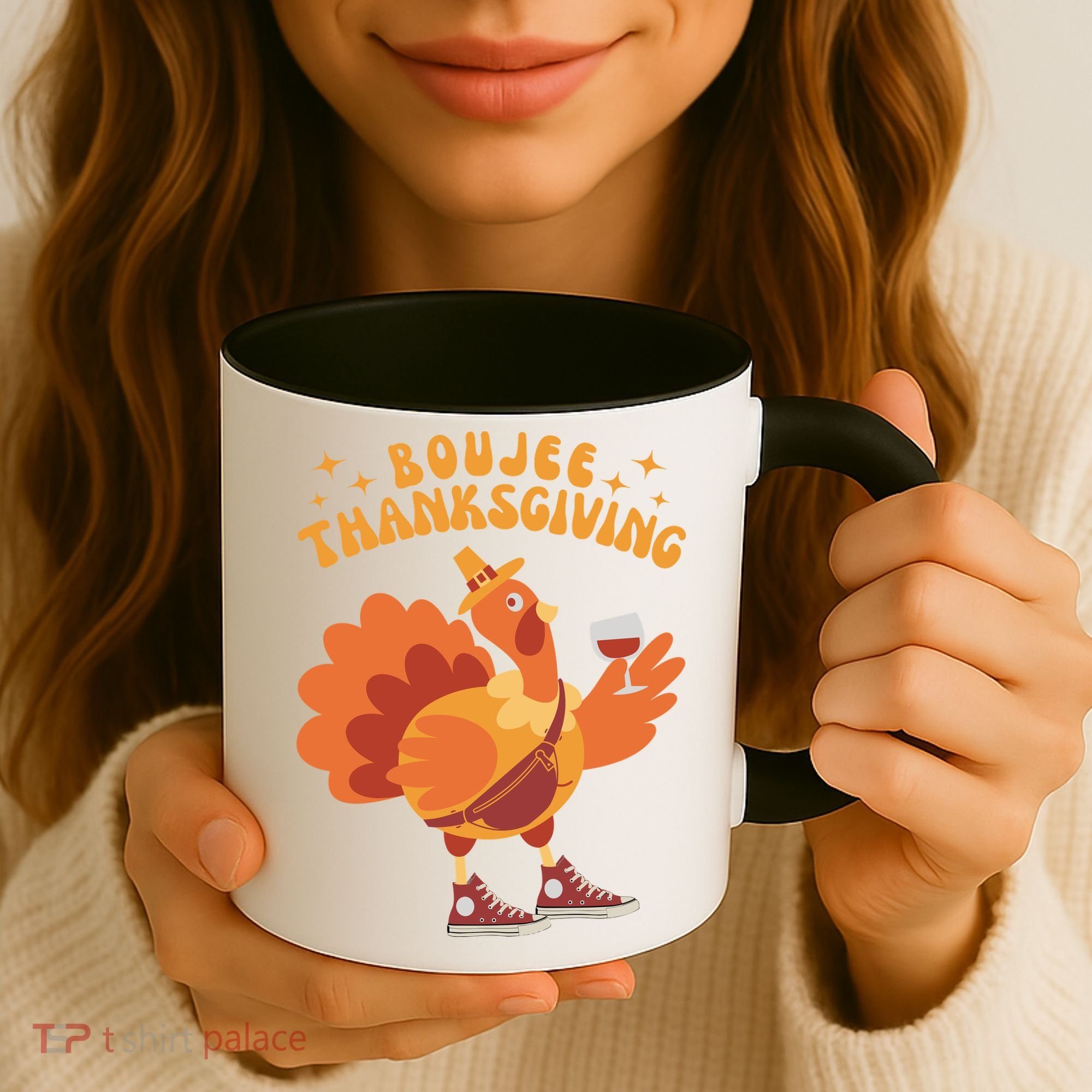 Boujee Thanksgiving Funny Turkey Bougie Boojee Friendsgiving Coffee Mug