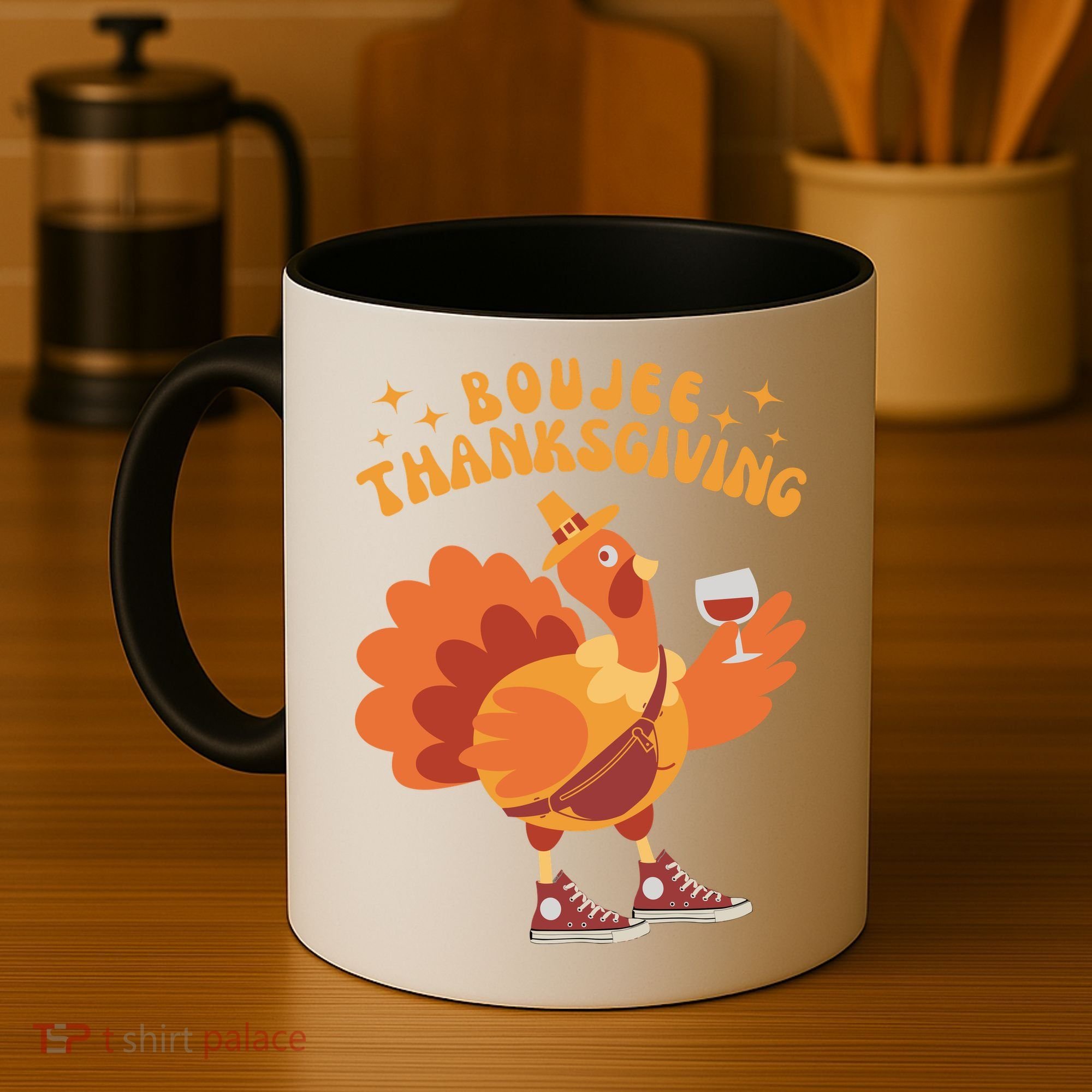 Boujee Thanksgiving Funny Turkey Bougie Boojee Friendsgiving Coffee Mug