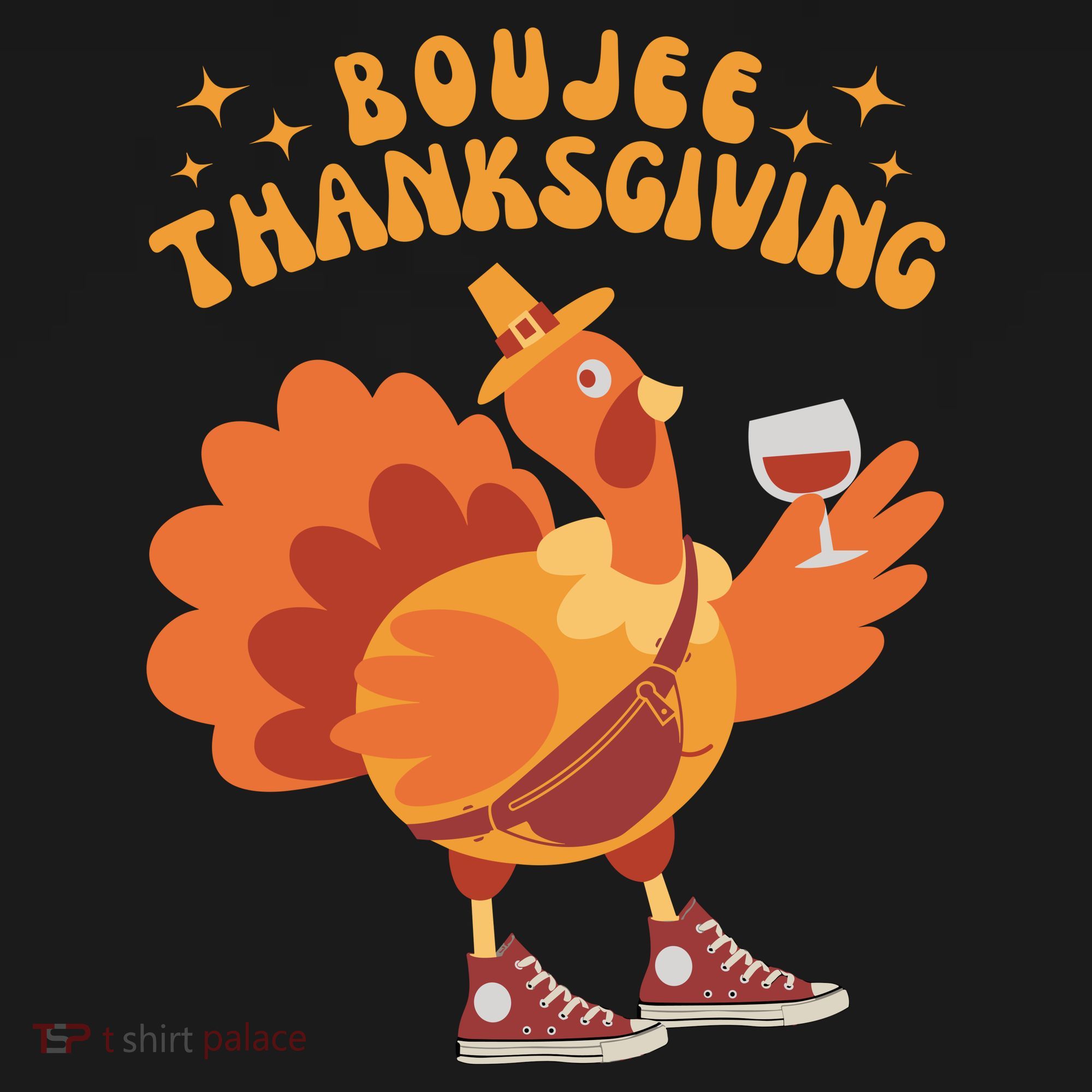 Boujee Thanksgiving Funny Turkey Bougie Boojee Friendsgiving Toddler Hoodie