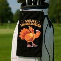 Boujee Thanksgiving Funny Turkey Bougie Boojee Friendsgiving Golf Towel thumb 2