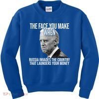 Biden The Face You Make When Russia Invades The Country Kids Sweatshirt thumb 0