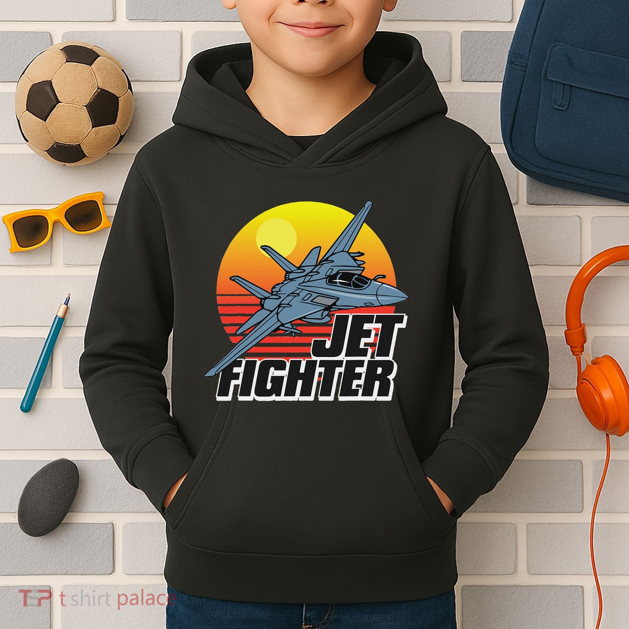 Born To Fly Fighter Jet Plane Airplane Kids Hoodie