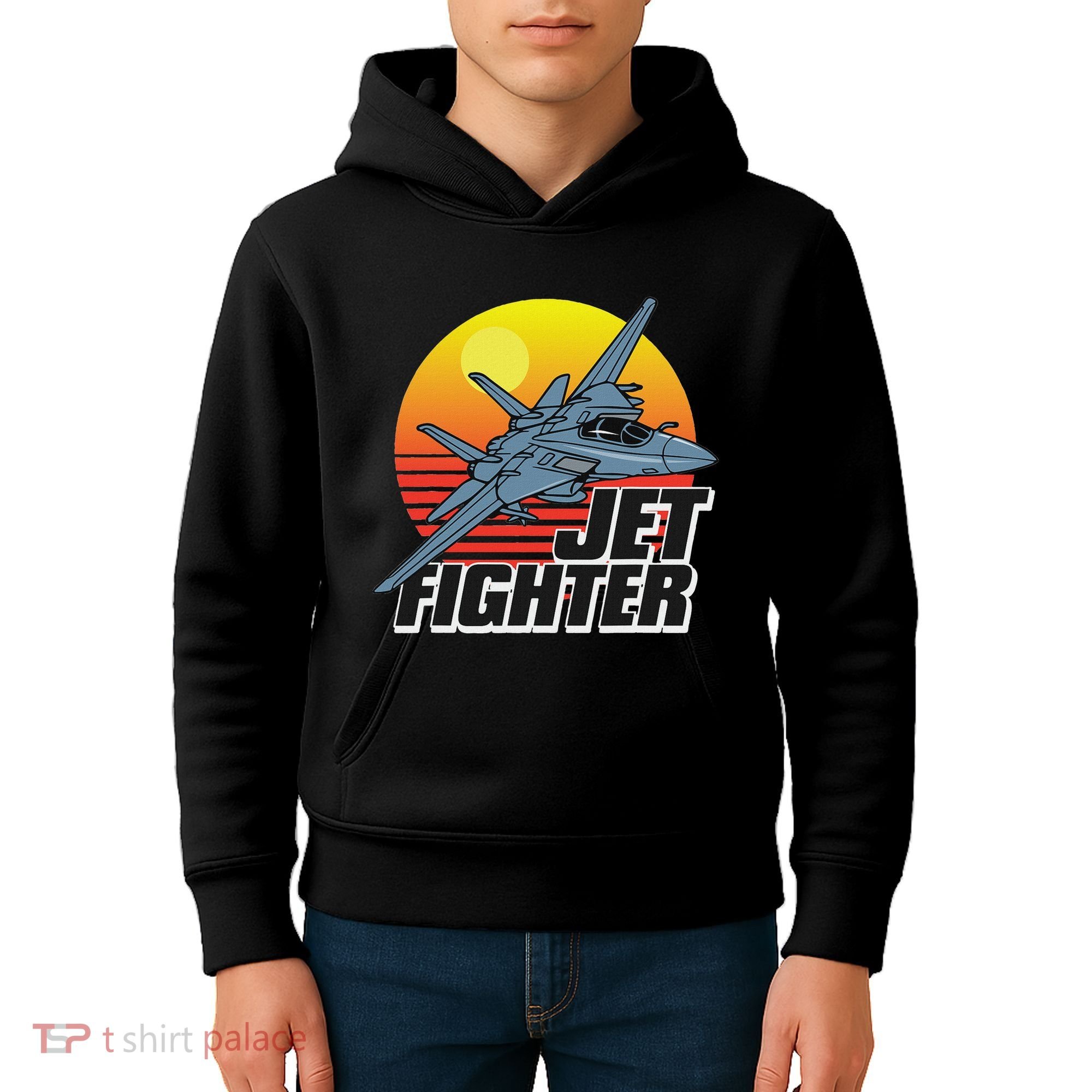 Born To Fly Fighter Jet Plane Airplane Kids Hoodie