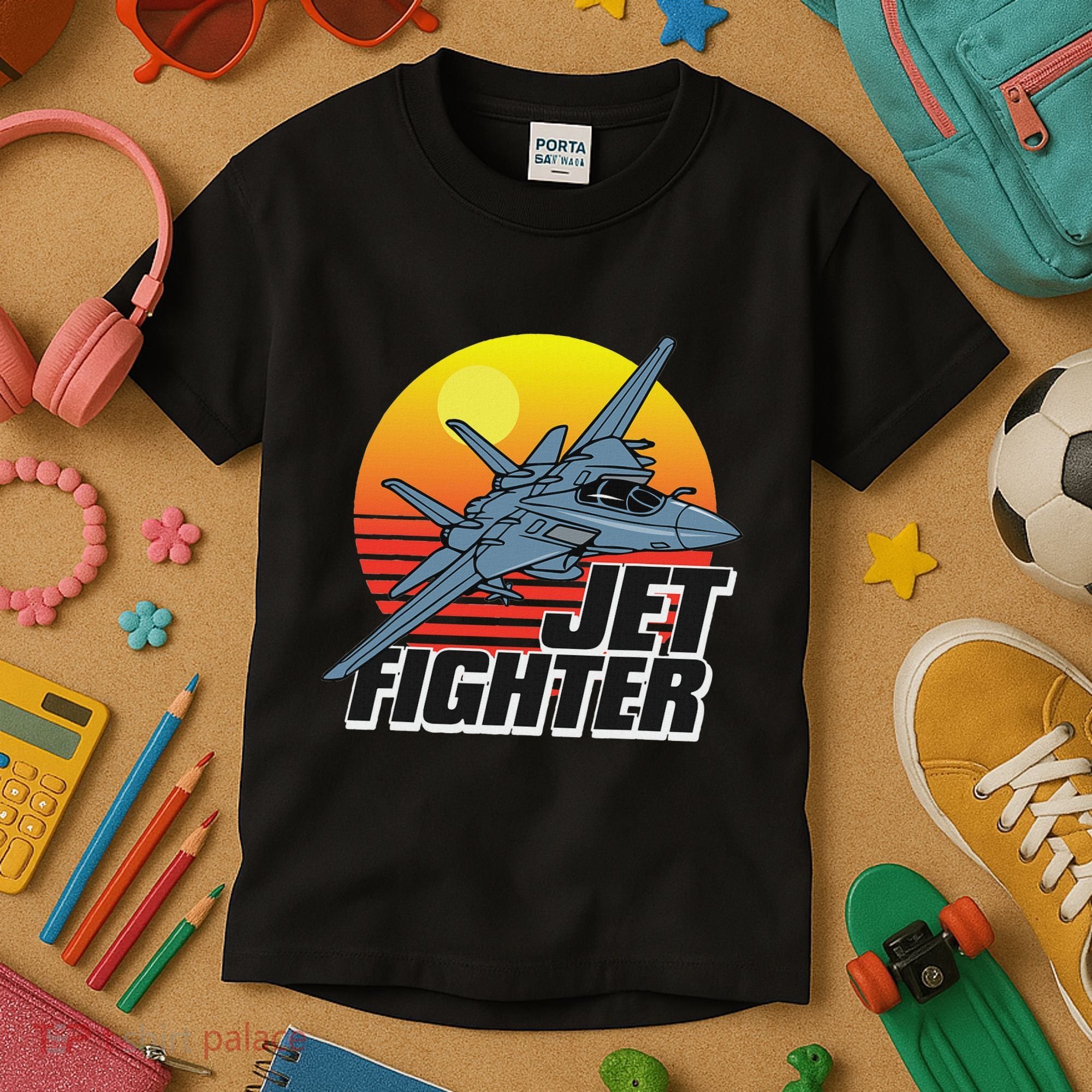 Born To Fly Fighter Jet Plane Airplane Kids T-Shirt