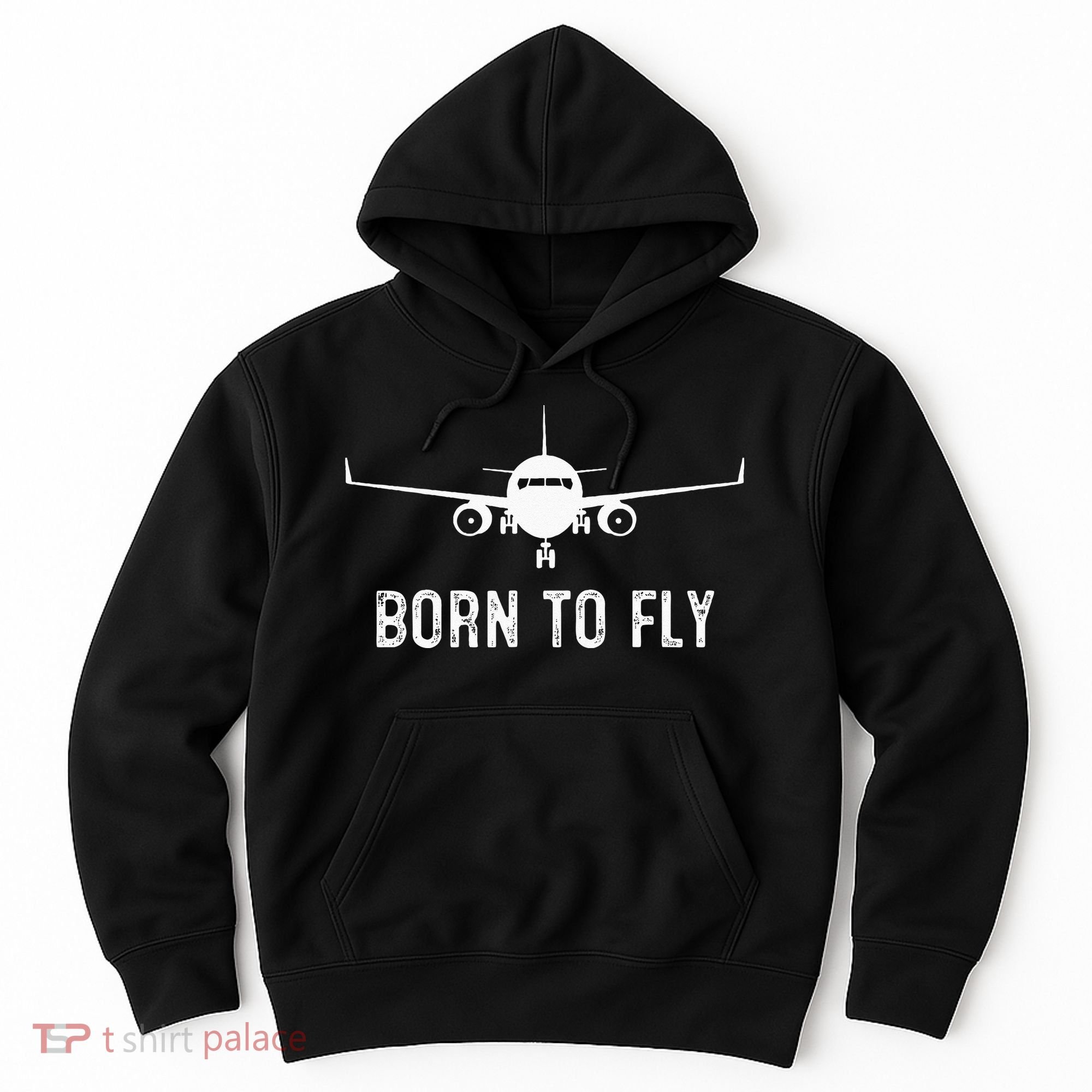 Born To Fly Funny Airplane Pilot Gift Men Aviation Airline Hoodie
