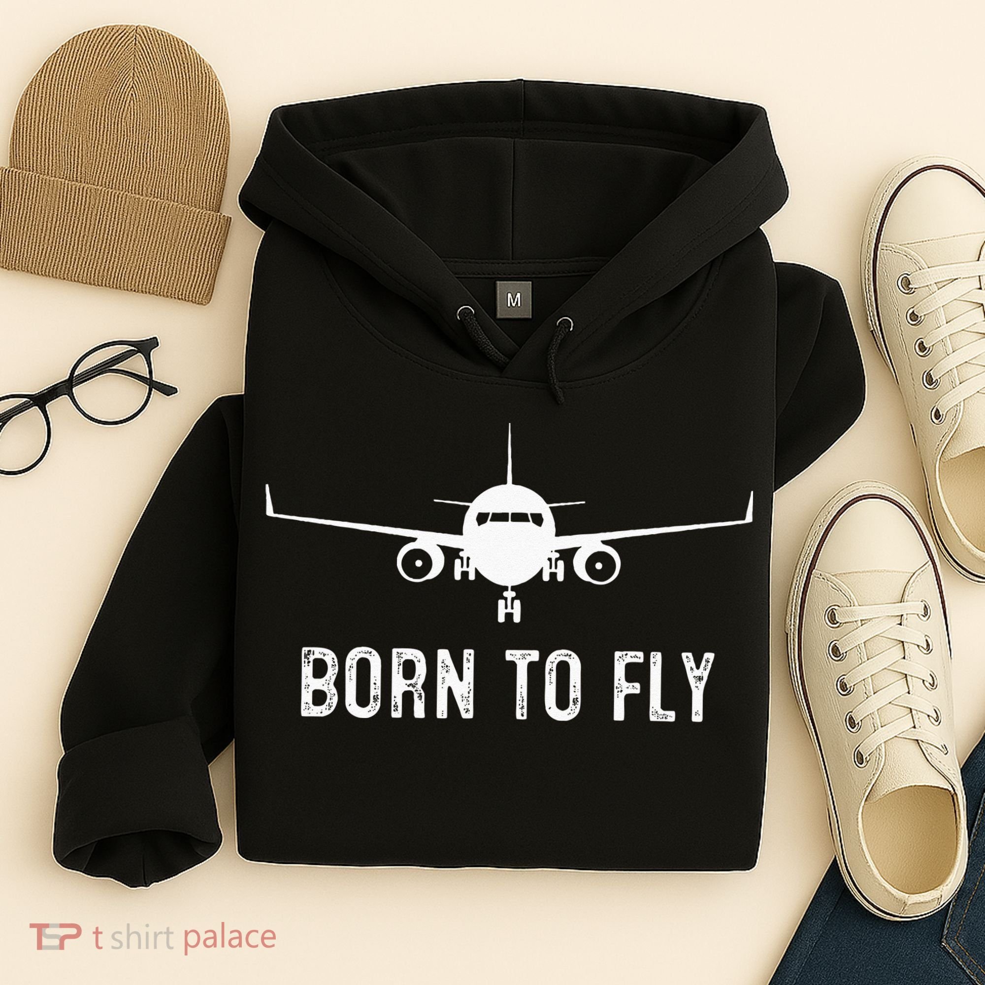 Born To Fly Funny Airplane Pilot Gift Men Aviation Airline Hoodie