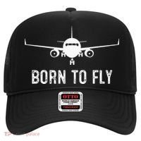 Born To Fly Funny Airplane Pilot Gift Men Aviation Airline Hat thumb 0