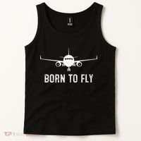 Born To Fly Funny Airplane Pilot Gift Men Aviation Airline Tank Top thumb 2