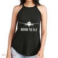 Born To Fly Funny Airplane Pilot Gift Men Aviation Airline Women's Perfect Tri Rocker Tank thumb 2