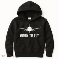 Born To Fly Funny Airplane Pilot Gift Men Aviation Airline Kids Hoodie thumb 0