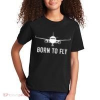 Born To Fly Funny Airplane Pilot Gift Men Aviation Airline Kids T-Shirt thumb 2
