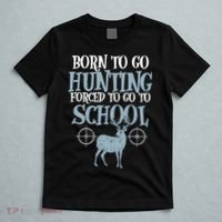 Born To Go Hunting Forced School Funny Hunter Boy T-Shirt thumb 5