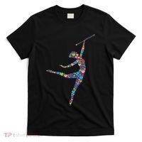 Baton Twirling Girl Silhouette Dancing Twirler Majorette T-Shirt thumb 0