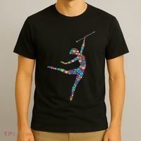 Baton Twirling Girl Silhouette Dancing Twirler Majorette T-Shirt thumb 3