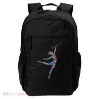 Baton Twirling Girl Silhouette Dancing Twirler Majorette Backpack thumb 0
