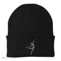 Baton Twirling Girl Silhouette Dancing Twirler Majorette Beanie thumb 0