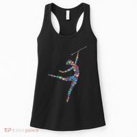 Baton Twirling Girl Silhouette Dancing Twirler Majorette Women's Tank Top thumb 0