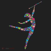 Baton Twirling Girl Silhouette Dancing Twirler Majorette Hat thumb 2