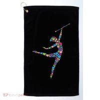 Baton Twirling Girl Silhouette Dancing Twirler Majorette Golf Towel thumb 0