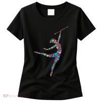 Baton Twirling Girl Silhouette Dancing Twirler Majorette Women's T-Shirt thumb 0