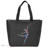 Baton Twirling Girl Silhouette Dancing Twirler Majorette Tote Bag thumb 0