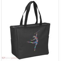Baton Twirling Girl Silhouette Dancing Twirler Majorette Tote Bag thumb 2