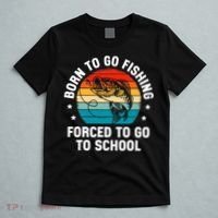 Born To Go Fishing Forced School Funny Fiching T-Shirt thumb 5