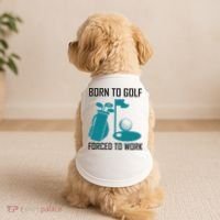 Born To Golf Forced To Work Doggie Tank thumb 2