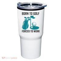 Born To Golf Forced To Work Tumbler thumb 0