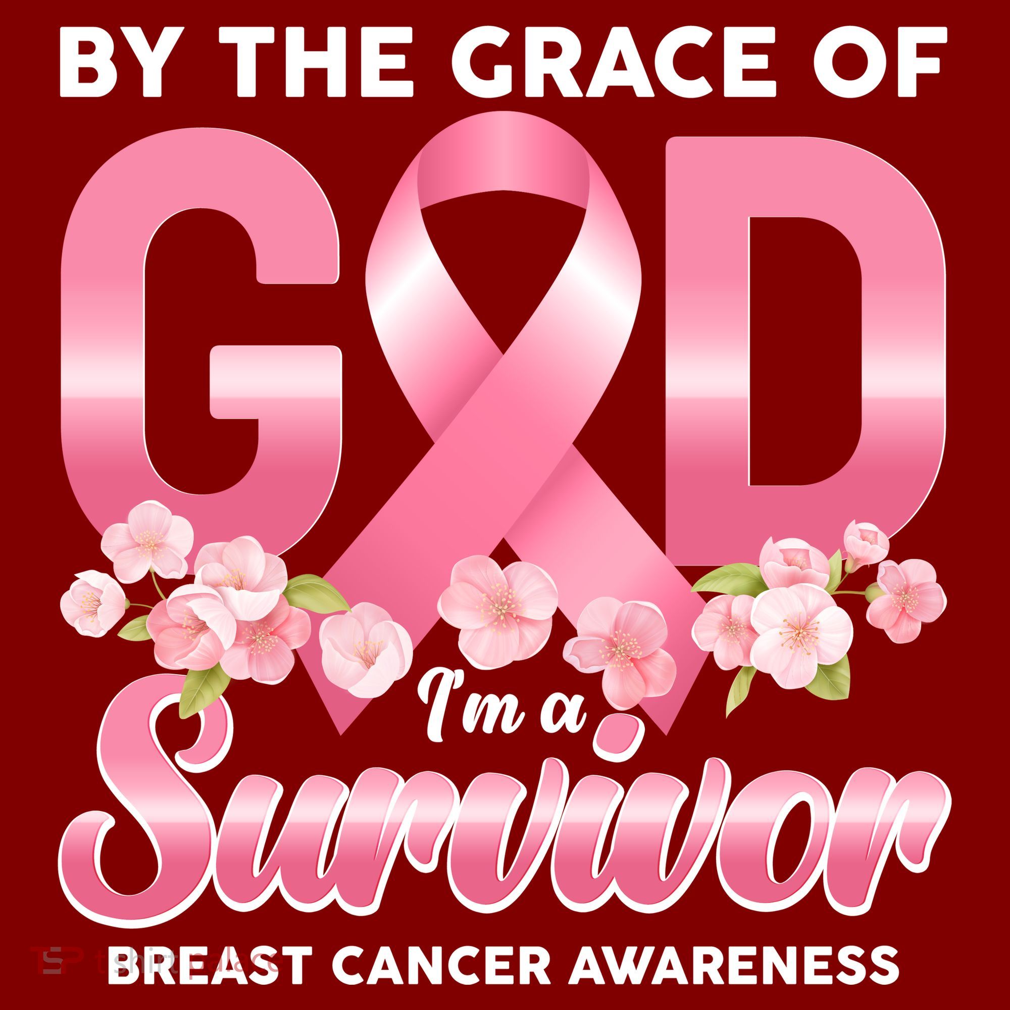 By The Grace Of God Im A Survivor Breast Cancer Awareness T-Shirt