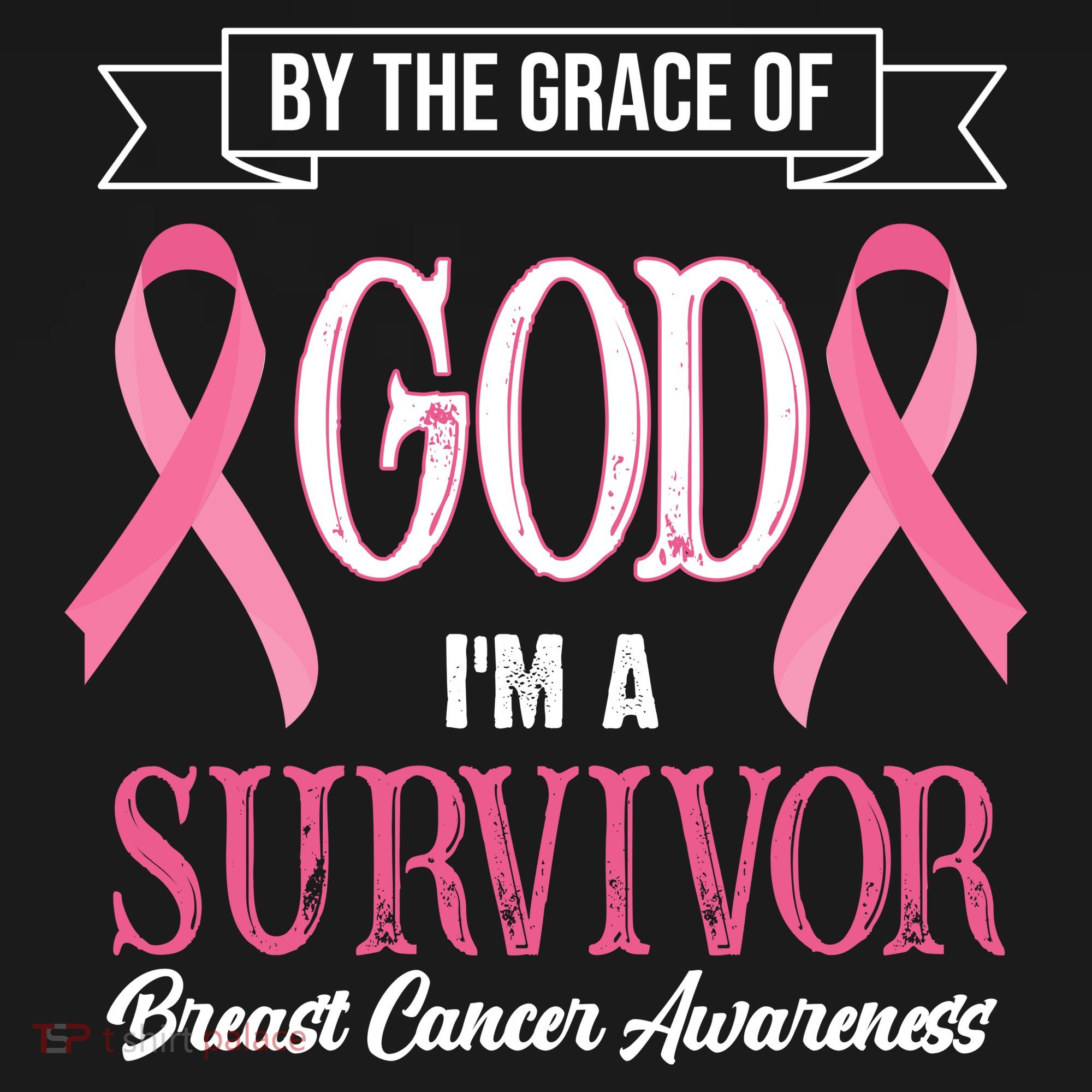 By The Grace Of God I'm A Survivor Breast Cancer Awareness T-Shirt