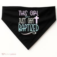 Baptism This Girl Baptized Christian 23 USA-Made Doggie Bandana thumb 0