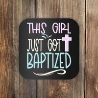 Baptism This Girl Baptized Christian 23 Coaster thumb 0