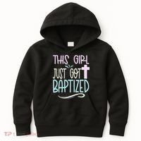 Baptism This Girl Baptized Christian 23 Kids Hoodie thumb 0