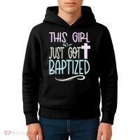 Baptism This Girl Baptized Christian 23 Kids Hoodie thumb 4
