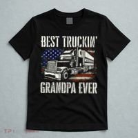 Best Truckin Grandpa Big Rig Semi Truck Driver Trucker T-Shirt thumb 5