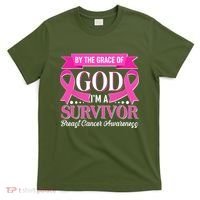 By The Grace Of God I'm A Survivor Breast Cancer Awareness T-Shirt thumb 0
